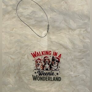 🎄 Handmade Dachshund Christmas Ornament – “Walking in a Weenie Wonderland” 🐾